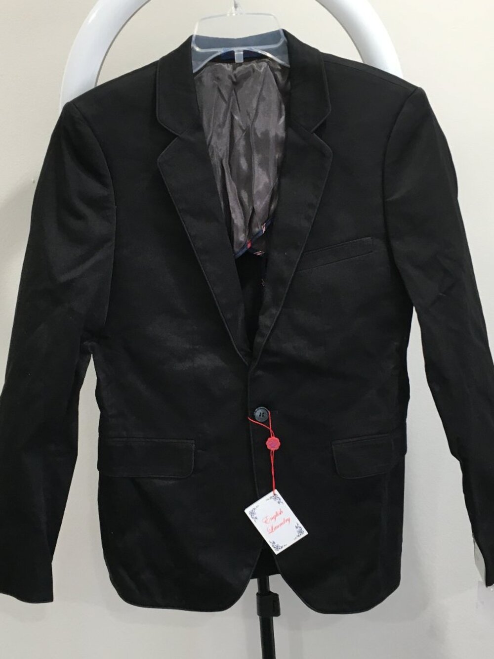 NWT ENGLISH LAUNDRY for Macy's Black Faux Pockets Long Sleeve Blazer Jacket